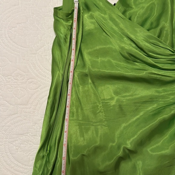 NWOT Zara Satin Midi Dress in Lime Green Size M - Picture 14 of 16